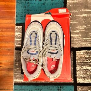 Nike Air Max 97 Silver and Blue Sneakers